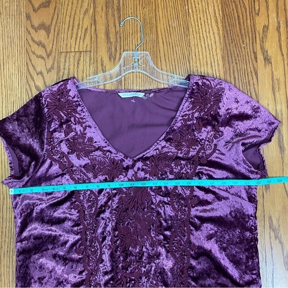 Soft Surroundings Cranberry Velvet Holiday Dress size Large Tall - Picture 6 of 11